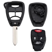 New 4 Button Car Remote Key Fob Shell Case Cover + Key Blade for Jeep Patriot Liberty Chrysler 200 300 Dodge Caliber