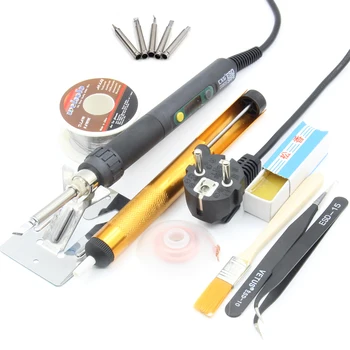 

CXG DS60S EU Plug High Quality 220V 60W electric Soldering Iron heating welding iron station LCD display C9 sting tip nozzle