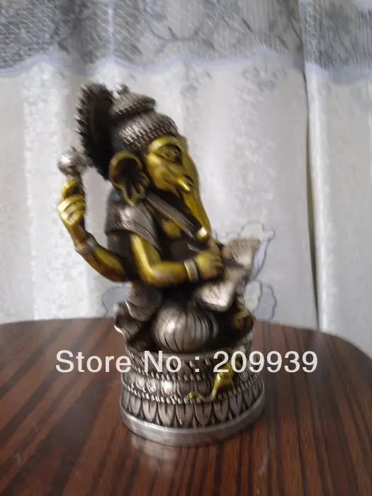 

001141 Tibet Buddhist GANESHA INDISCHER GOTT buddha bronze statue