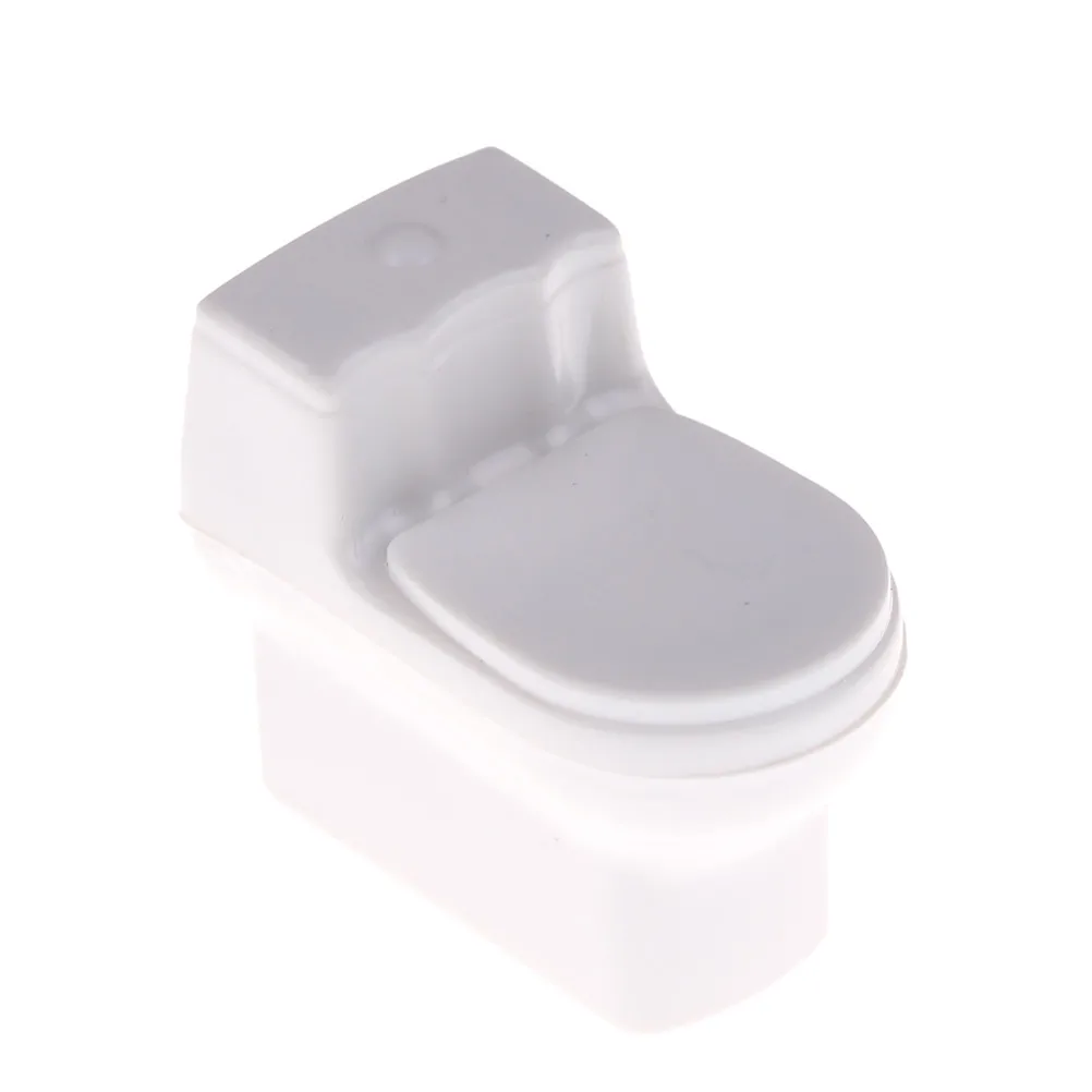 

White Unpainted Toilet Model Doll Kids toys House Miniature Furniture 13*1.8*2.9cm