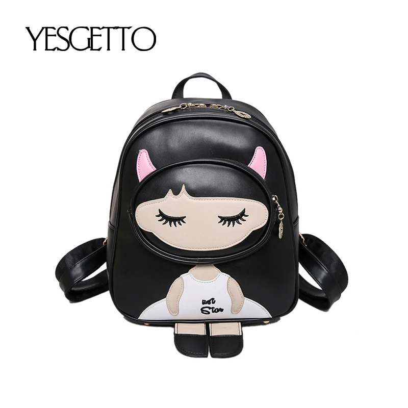 

2017 Leather Girl CuteBackpack Small School Mini Bow Teenagers Girls BackpacksWomen Kids Mochila Escolar Feminina Pink Bag Y-710