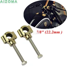Cafe Racer латунь 7/8 ''(22 мм) рукоятка крепление стояка Крепление адаптера переменного тока для Harley sportsters XL883 XL1200 спрингер-спаниели Fatboy Универсальный