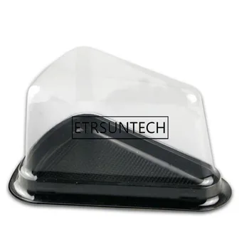 

3000pcs Disposable Plastic Transparent Cheese Triangular Cake Dessert Boxes Plastic Cake Box for Pastry Bakery Display Boxes