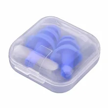 1 пара синий спираль твердый удобный силикон затычки для ушей анти шум храп беруши удобные для учебы сна