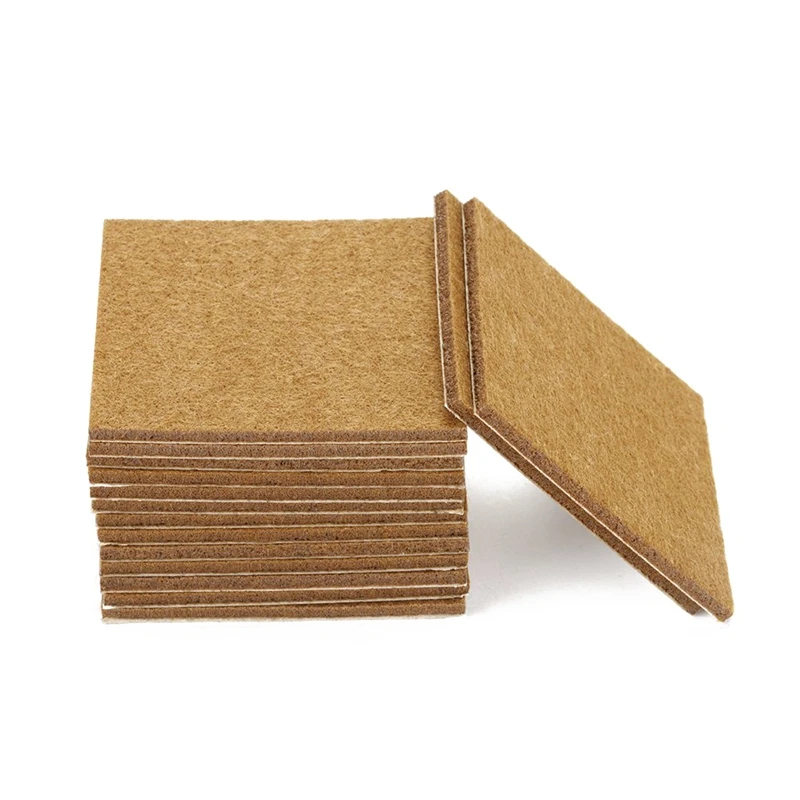 20pcs Furniture Pads Felt Sheets Self Adhesive Wood Floor Protectors 7cmx7cm - Цвет: Brown