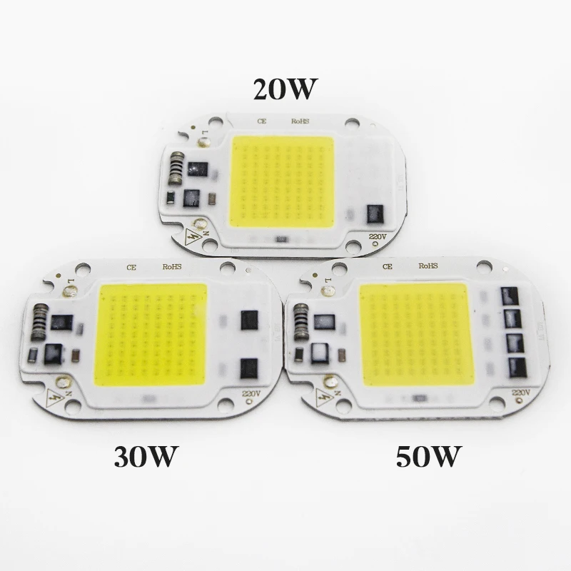 Светодиодный COB Чип 20 w 30 50 AC220V высокое Мощность смарт ic нет необходимости