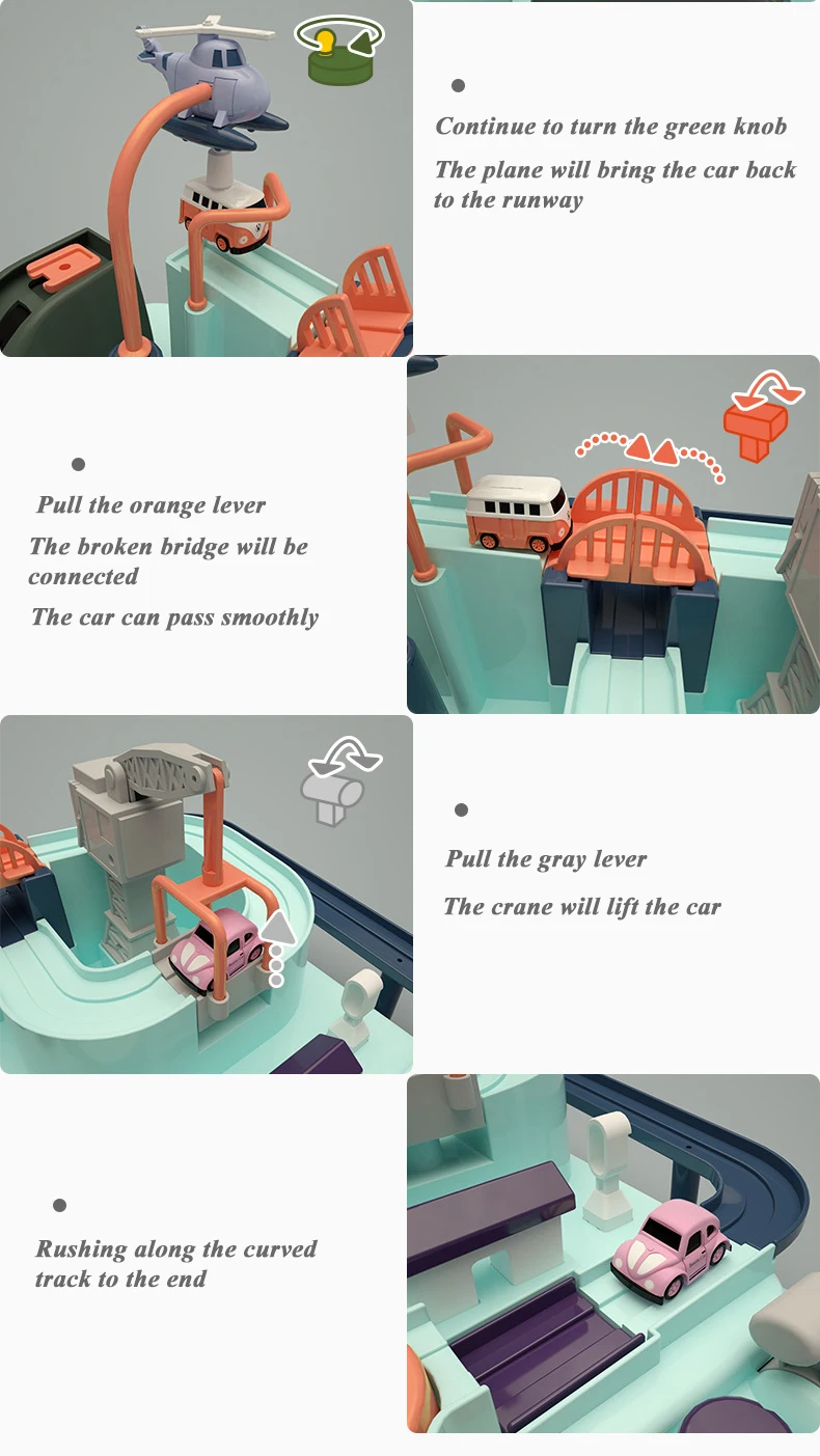 Menino e Menina Bebê Brilhante Educação Railcar Brinquedo Eco-friendly Aventura Pista Carro Macaron Cor Tabela Jogos Quebra-cabeça Brinquedos 11 aventura brinquedo pista carro macaron cor tabela
