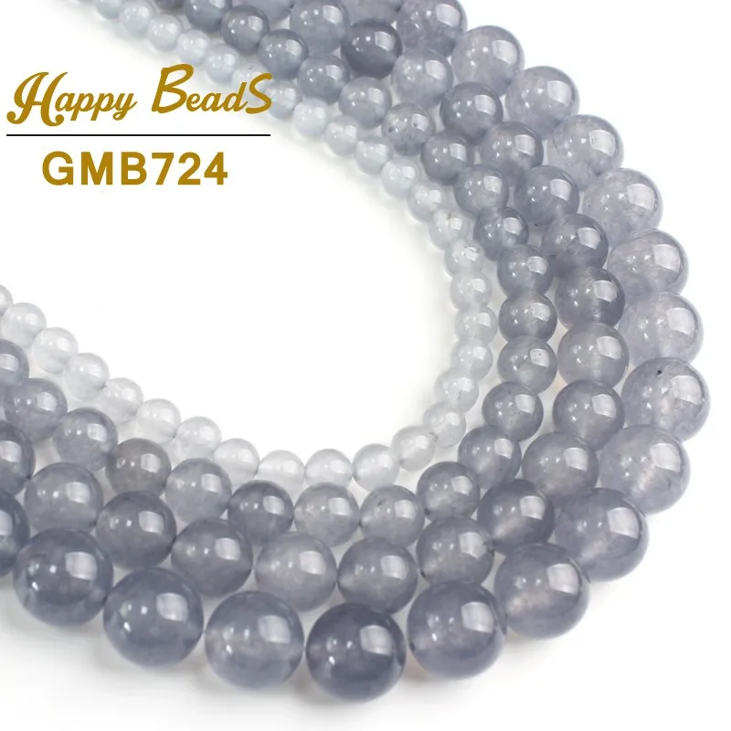 

AAA Natural Stone Grey Jades Chalcedony Beads Round Loose Spacer Bead For Jewelry Making 15''Strand 6/8/10/12mm Diy Bracelets