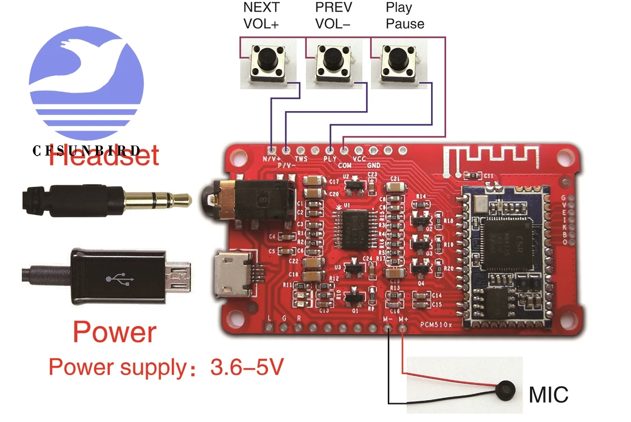Модуль Bluetooth CSRA64215 4 0 2 Hi Fi цифровой усилитель внешняя плата ЦАП PCM5102A низкая