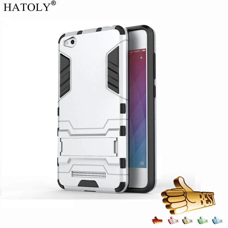 HATOLY For Armor Case Xiaomi Redmi 4A 4a Robot Silicone Rubber Hard Back Phone Cover Fundas 5&quot( | Мобильные телефоны и