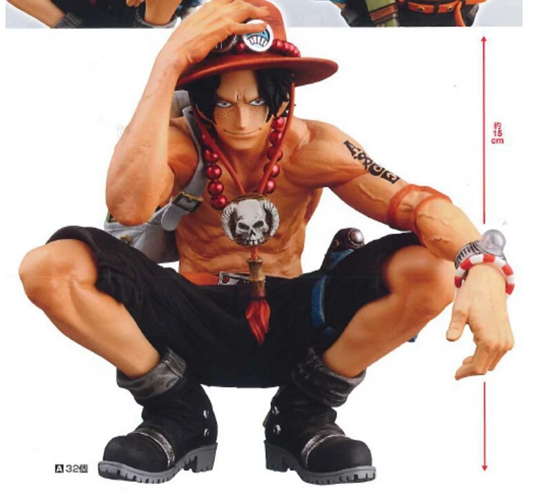 One Piece Action Figure Ace PVC 150mm Fire Devil Fruit One Piece Anime