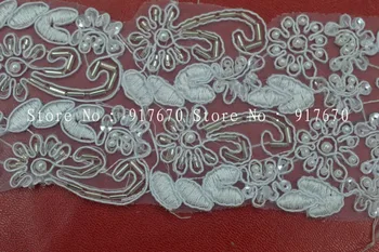 

latest embroidered Venise Lace Trim with pearl for Wedding Bridal african laces