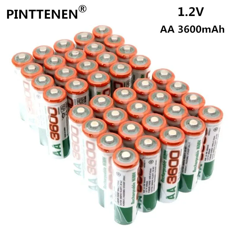 

4/8/12/16/20 PCS New 3600mAh 1.2V Ni-Mh AA Rechargeable Battery White 2A Energy for MP3 Cell RC for led flashlight torch Toys