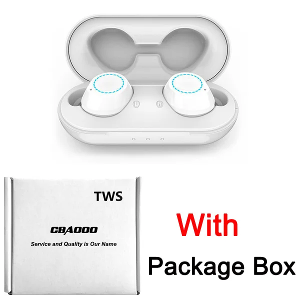 CBAOOO TWS Bluetooth наушники 5,0 мини беспроводные наушники спортивные Bluetooth гарнитура стерео бас наушники Handsfree IPX5 с микрофоном - Цвет: White