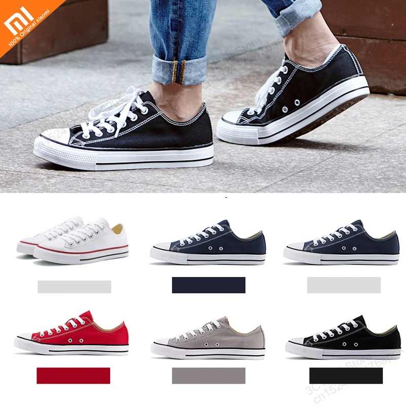 

Xiaomi Mijia hot style men and women spring and summer canvas shoes low help leisure student lovers sports flat shoes