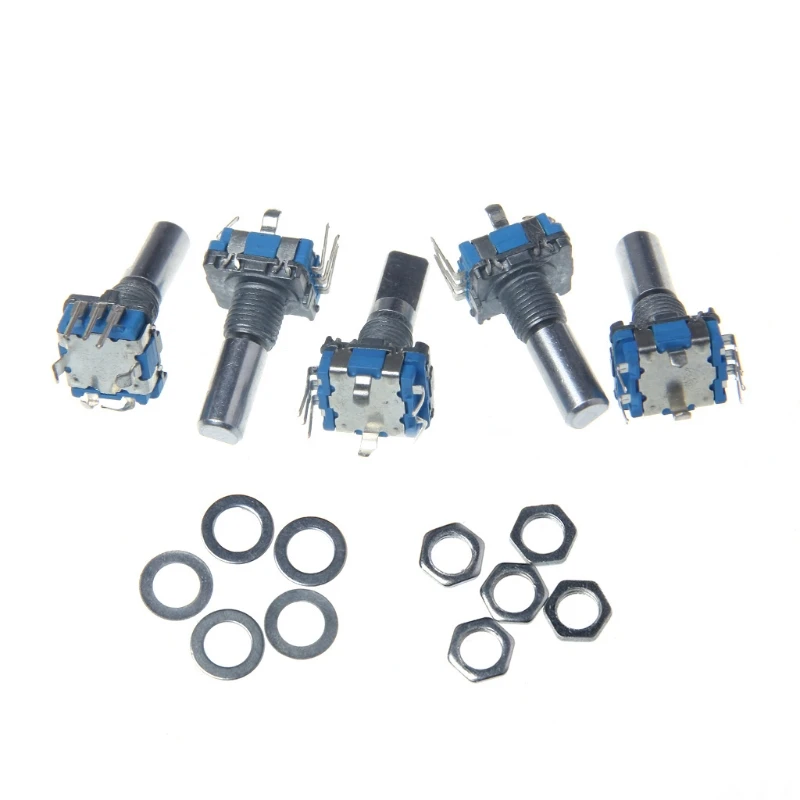 

5 Pcs Rotary Encoder With Switch EC11 Audio Digital Potentiometer 20mm Handle #Aug.26 for switch
