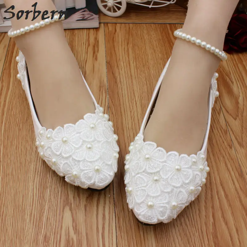 

Sorbern Elegant Bridal Wedding Shoes White 2018 Ankle Strap Women Pumps Low Heels Shoes Girl Shoes Party 3/4.5/8Cm Bridal Shoes