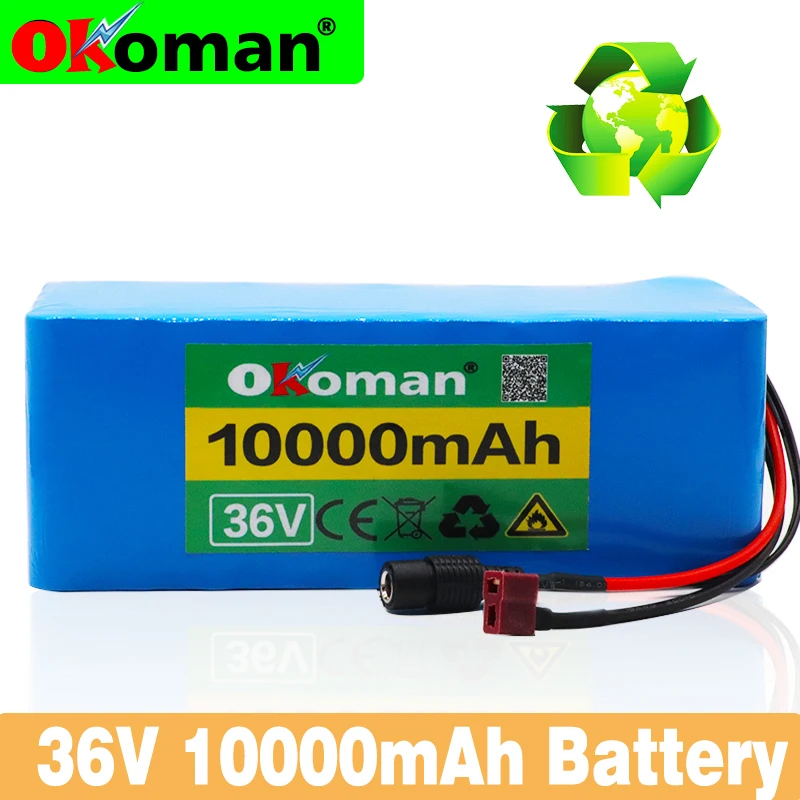 

Okoman 36V 10S4P 10Ah 500W high power capacity 42V 18650 lithium battery pack 10000mAh electric bicycle bicycle scooter BMS