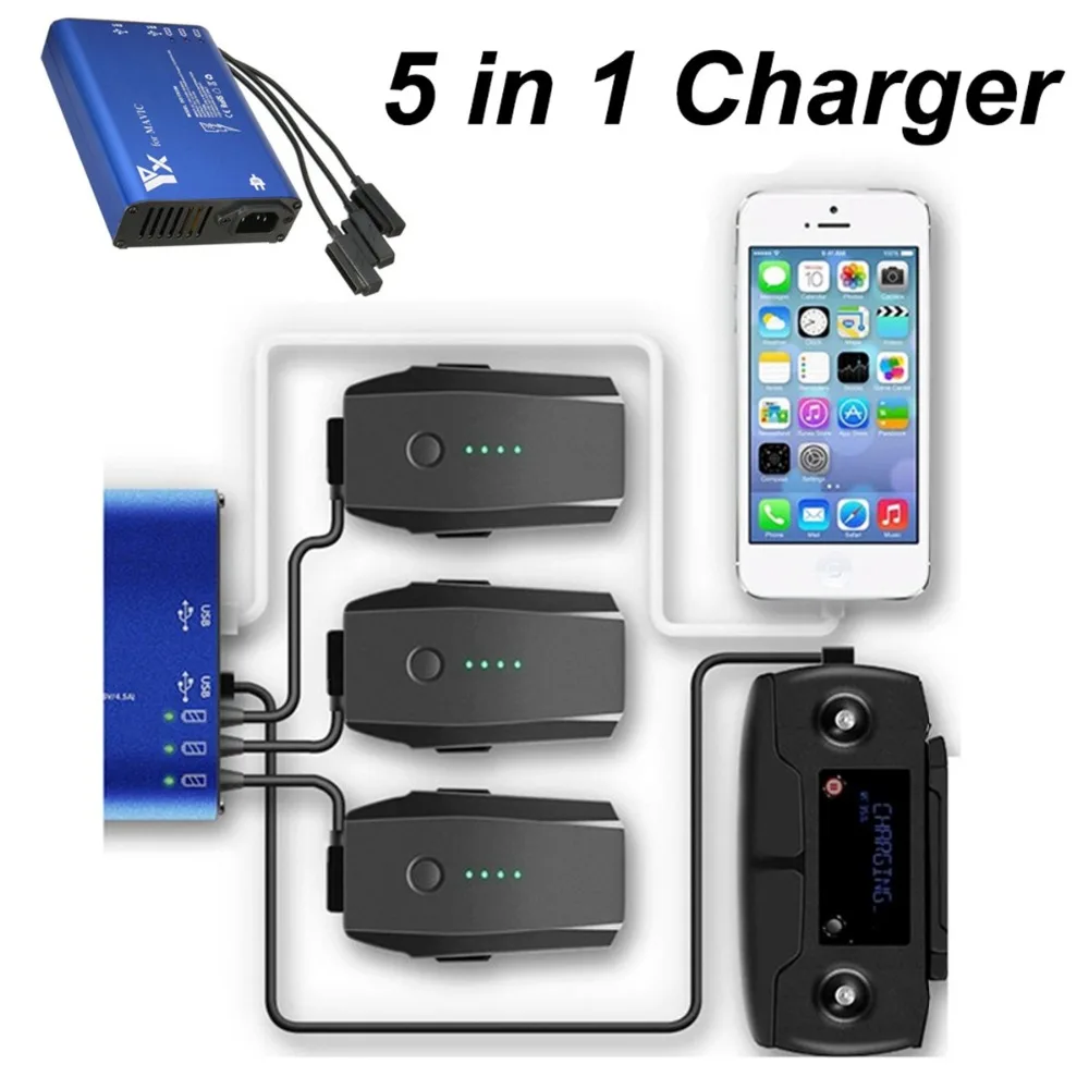 5 in 1 Charger for DJI Mavic Pro Platinum Drone Batteries Remote Controller USB Charging Port Quick Smart Charging Hub Parallel цена 5 in 1 Charger for DJI Mavic Pro Platinum Drone Batteries Remote Controller USB Charging Port Quick Smart Charging Hub Parallel цены онлайн