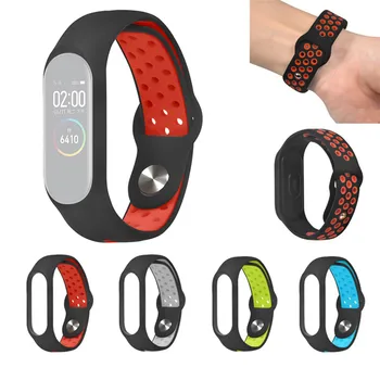 

Sports Soft Silicone Two color Point Wristband Wrist Strap For Xiaomi Mi Band 4