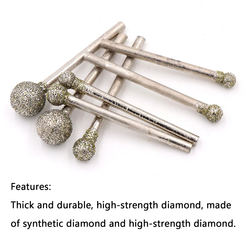 5pcs Abrasive Tools Grinding Head Diamond Coated Spherical/ball Head Repairing Grinding Bit 3mm Shank Dremel Burrs Rotary Tool 5pcs Abrasive Tools Grinding Head Diamond Coated Spherical/ball Head Repairing Grinding Bit 3mm Shank Dremel Burrs Rotary Tool