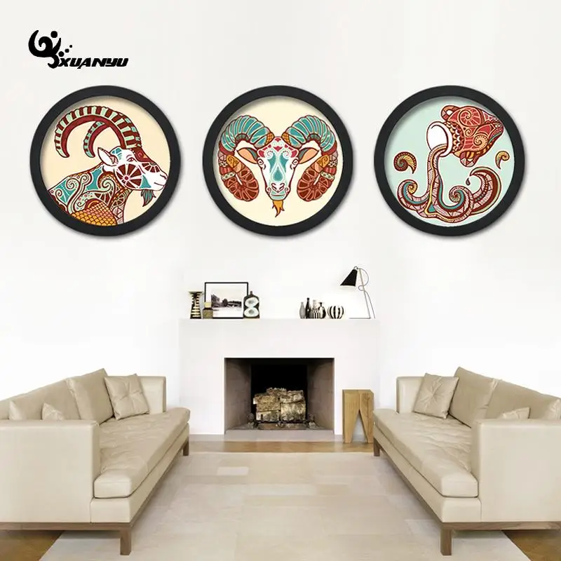 

1pcs Round Wood Photo Frames 6Inch 7/8/10Inch Picture Frames Hanging Frames Wall Decoration Home Decor White and Black Choose