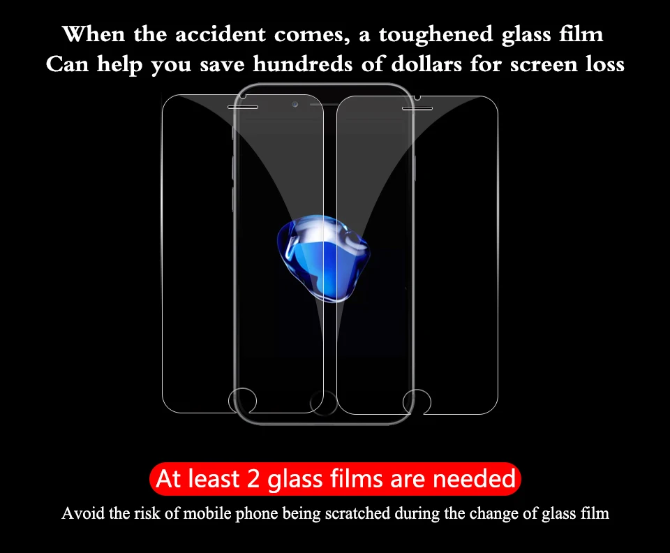 Tempered Glass for iPhone 6 6S Screen Protector for iPhone 7 Plus Glass Film for iPhone 8 plus X XR XS SE 5S Tough Protection 1