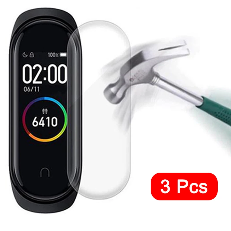 3 шт Полное покрытие экрана протектор стекло для Xiaomi Mi Band 4 защитная пленка на xaomi