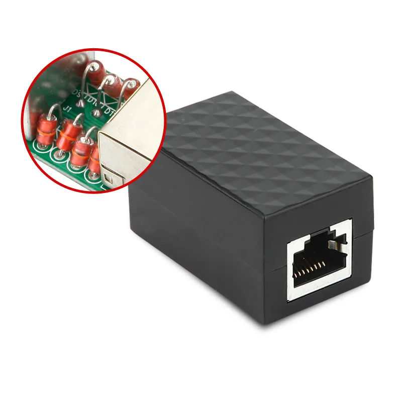 

Network RJ45 SPD Surge Protector Thunder Lightning Arrester Protection Device for Ethernet Switch Router Device w/ 8 Detonator