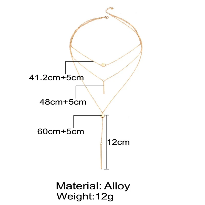 Набор слоистых ожерелья из золота/серебра/набор из 3 слоистых ожерелья, персонализированные ожерелья с дисками, слоистые и длинные ожерелья