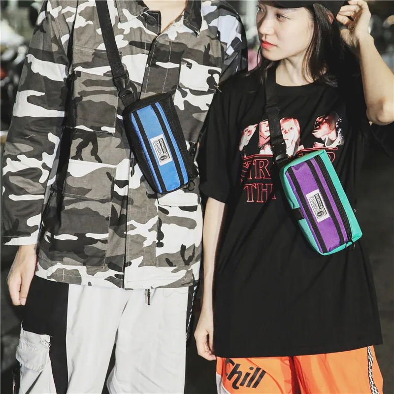 Menghuo Unisex Fanny Pack Belt Bag Panelled Waist Bag Purse Chest Fanny Pack Travel Cashier Belt Hip-hop Rock Boys Girl Bag 2018RONQ2114