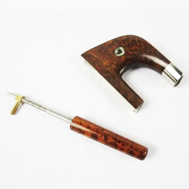 

3/4 Letterwood Frog w/ Screw fit Double Upright Bass Germany Style Bow Abalone