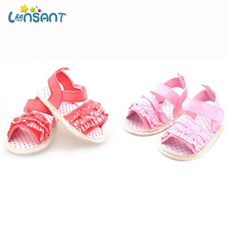 

LONSANT 2018 Sweet Lovely Summer Casual Shoes Ruched Floral Print Flat With Heel Shoes Outfit 0-18M E1115
