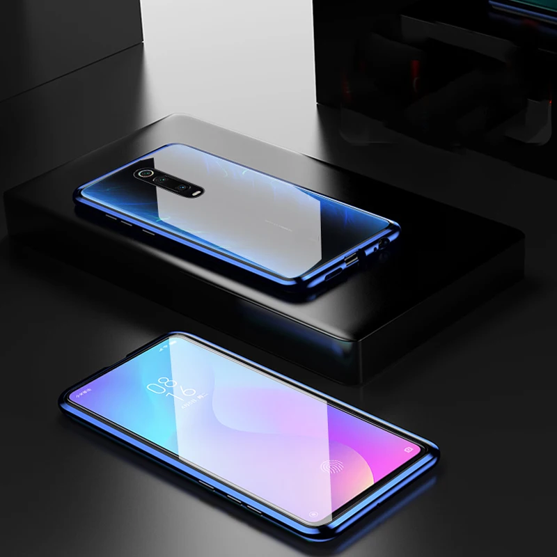 Роскошный Магнитный чехол для Xiaomi Mi 9 T-9 t, металлический каркас Doubl закаленное Стекло Крышка для Xiaomi Mi 9T защитный чехол для телефона