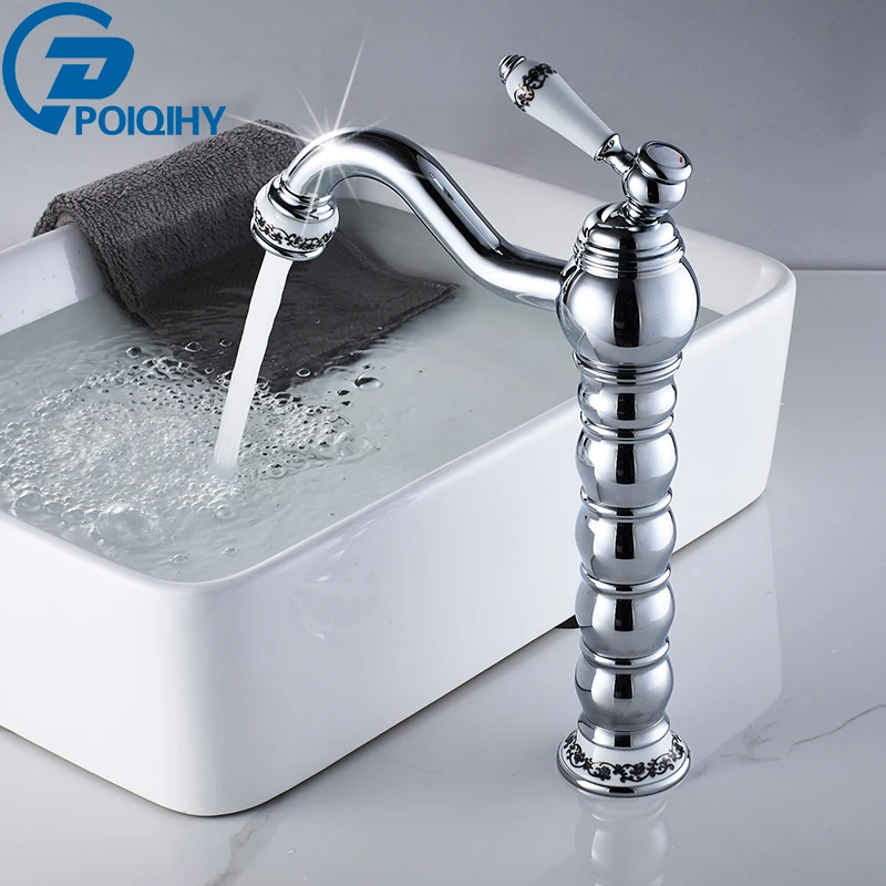 

Promotion Basin Sink Faucet Deck Mounted Chrome Polished Bathroom Mixer Tap
