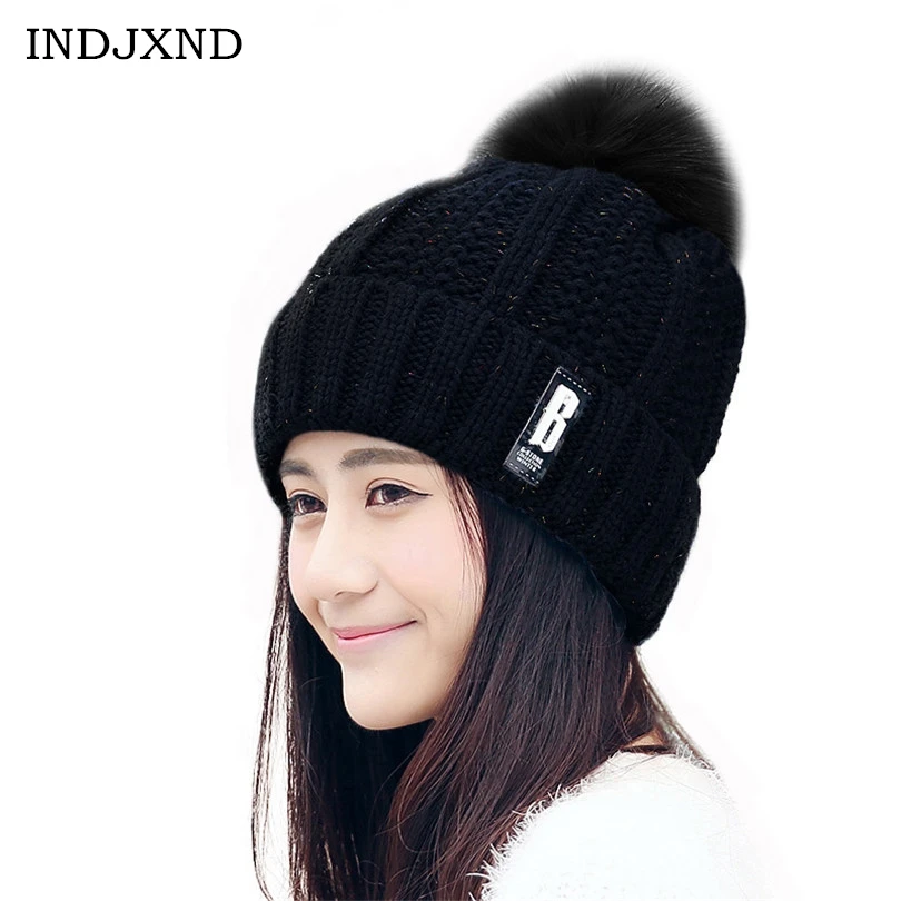 Winter Hats For Women Fleece Lined Beanie For Women With Pom Pom
