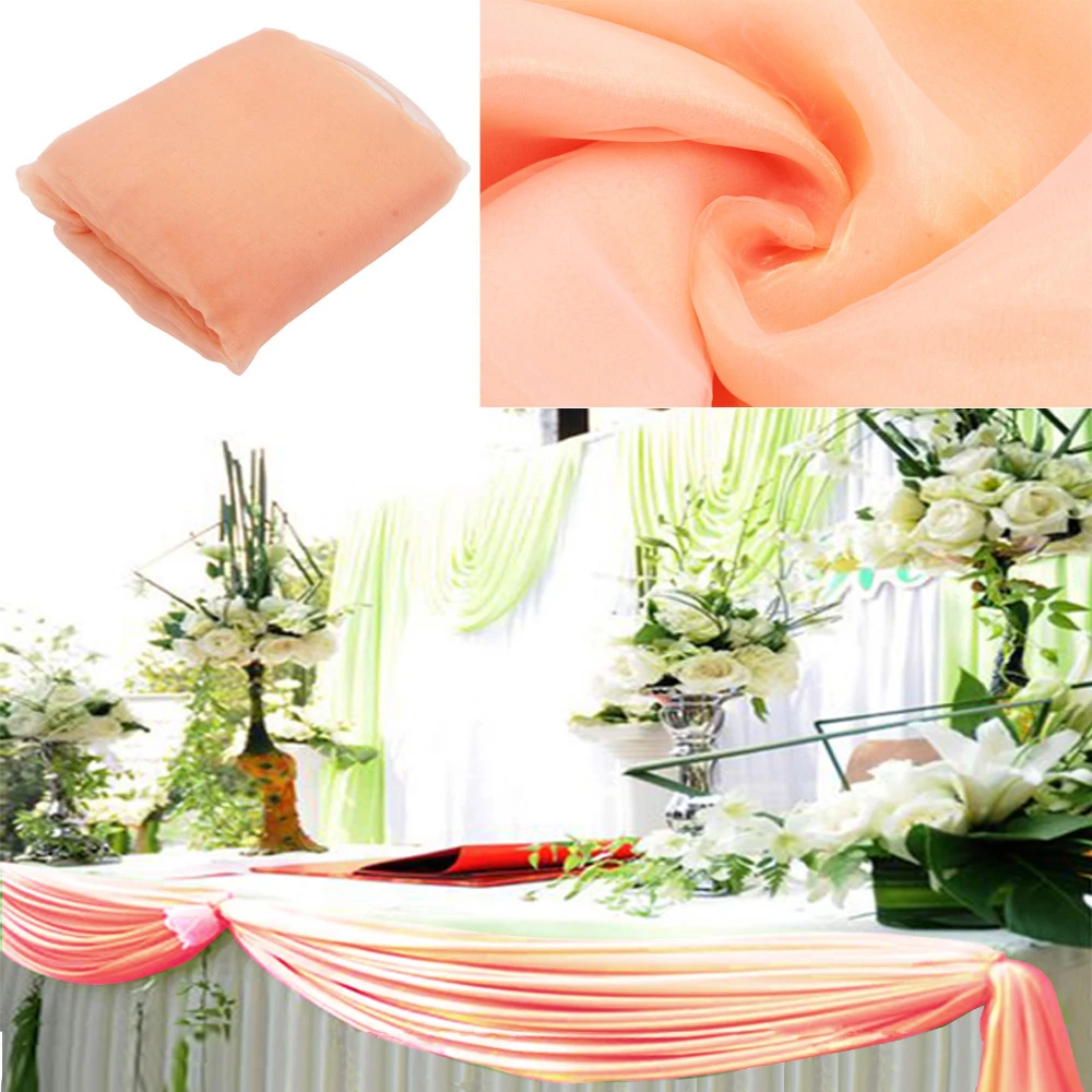 10M Wedding Backdrop Gauze Curtain Organza Fabric Wedding Party Table Decoration 10M Wedding Backdrop Gauze Curtain Organza Fabric Wedding Party Table Decoration