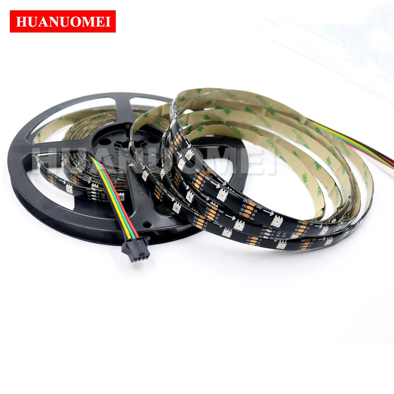 

5M 30LEDs/m HD107S(similar APA102)Addressable Digital RGB LED Strip 5050 SMD Flexible Tape TV Light 5V Black PCB Waterproof IP65