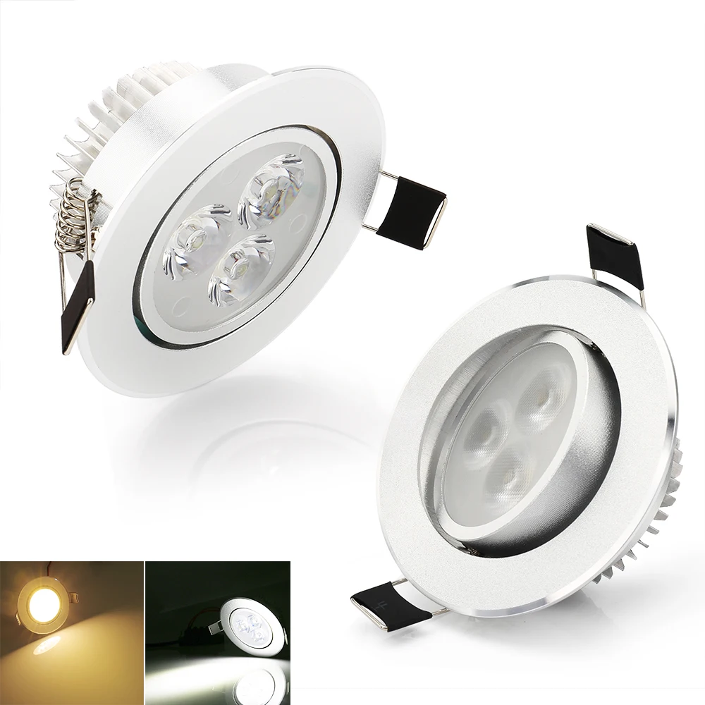 US $25.00 10pcsLot 3W LED Downlight Spotlight Recessed Ceiling Lamps Dimmable Pendant Spot Light Led Lamp Cold WhiteWarm White 110V220V