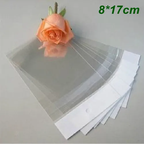 

8*17cm Clear Self Adhesive Seal Plastic Bags OPP Poly Bags Retail Storage Packaging Bag With Hang Hole Wholesale 3000Pcs/Lot DHL