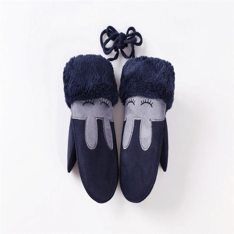 3 8years Old Kids Warm Gloves Suede Cotton Fur Gloves For Boys Girls