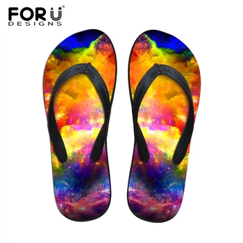 

Summer Style Sandals Flip Flops Men Leisure 6 Colors Flat Soft Galaxy Star Universe Space Beach Slippers Plus Size 39-44