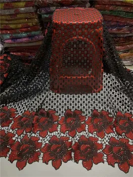 

2019 New Design African Cord Lace Fabrics High Quality Nigeria Wedding Dress Lace Water Soluble Guipure Lace Fabric With Stones