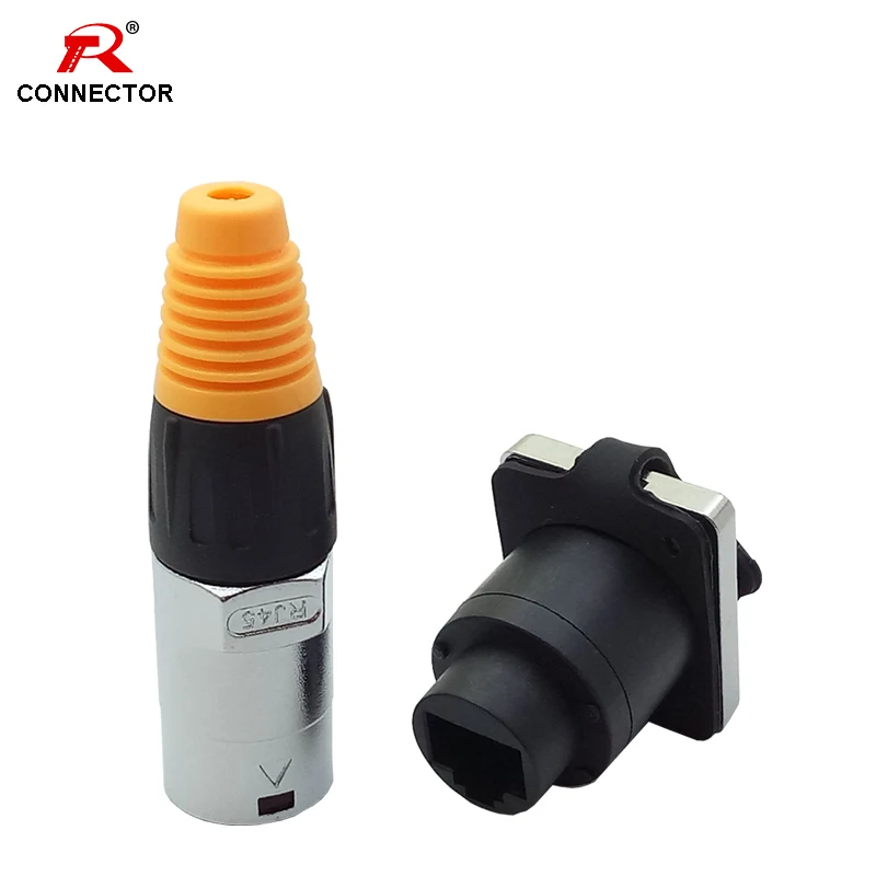 

RJ45 Waterproof Connector Sockets RJ45 Female Ethernet Connector IP65 Panel Mount Straight RJ45 Type 25sets/50pcs