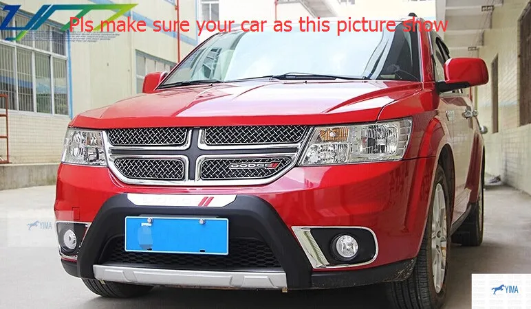 

Lapetus Car Styling Front Face Grille Grill Cover Trim 4 Pcs / Set Honeycomb Style Fit For Dodge Journey 2013 2014
