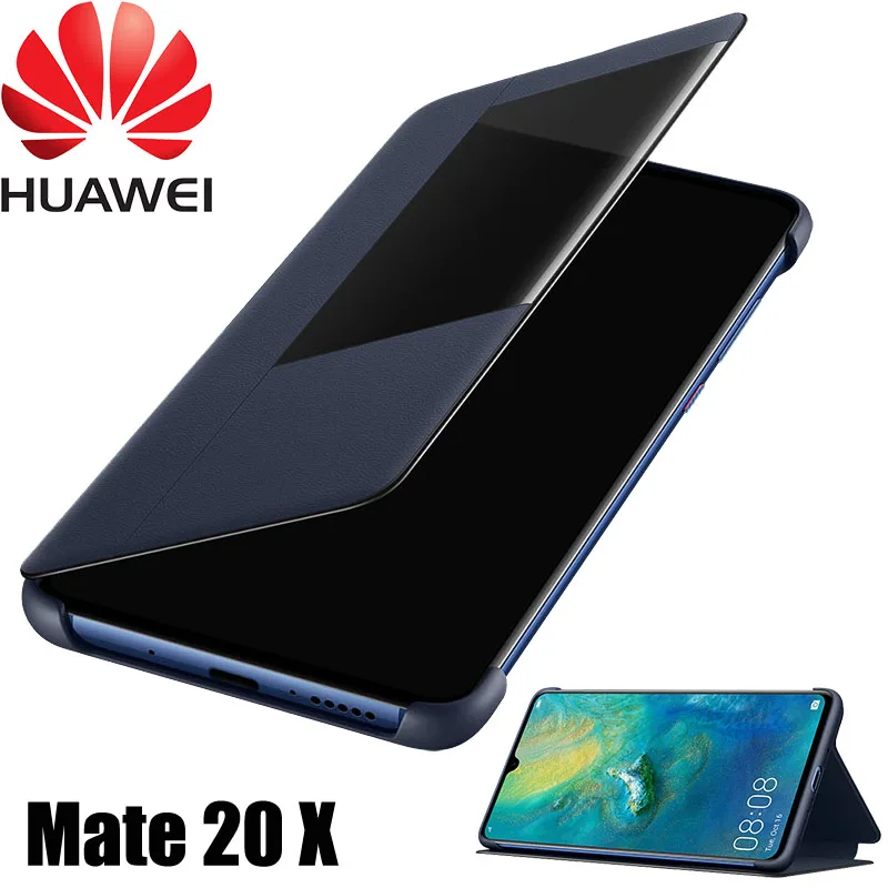 Najtaniej Oryginalny oficjalny Huawei Mate 20 X etui z klapką Huawei Mate 20 X skórzane etui Smart Touch etui z okienkiem Mate 20X etui na telefony