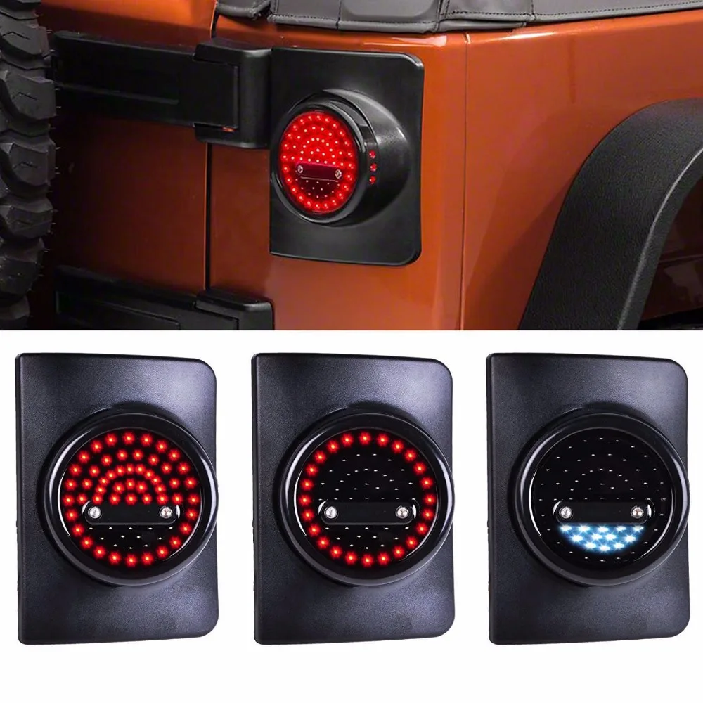 Jeep Wrangler JK LED Tail Light Smile Face Brake Turning Signal Reverse Light Backup