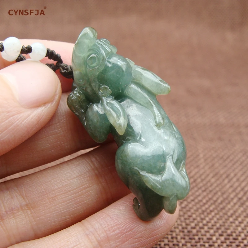 

Myanmar Emerald Charms Necklaces Pendants Pixiu Jade Pendant Certified Natural A Grade Burmese Jadeite High Quality Hand Carved