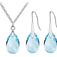 АААА+ австрийский кристалл слеза капли водный кулон ожерелье серьги Модные Ювелирные наборы для женщин Шарм Прямая Высокое качество