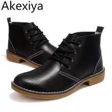 Akexiya frau mode motorrad stiefeletten echtes leder lace up vogue freizeitschuhe für frau vintage high top